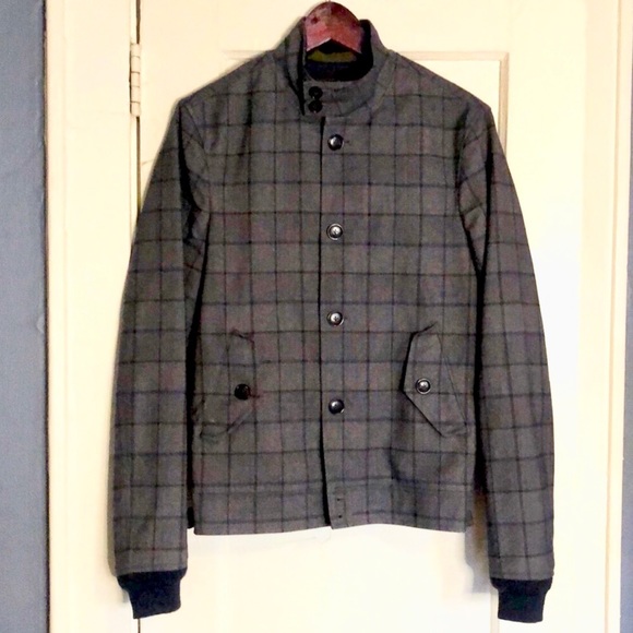 Todd Snyder Other - Todd Snyder Wool Check Bomber with knit cuffs and collar - fully lined